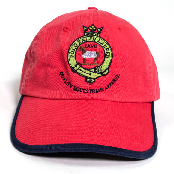 Polo Ralph Lauren Vintage Equestrian Embroidered Crest Hat Leather Strap NWT - Picture 5 of 13
